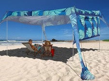 Beach Canopy Tent Shade Sun Shelter w/ Sidewall 10' x 10' x 6.6' Height UPF50 