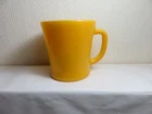 Vintage 1950's  Fire King orange  milk glass D handle coffee mug