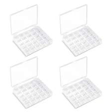25 Slots Bobbin Organizer, Transparent Plastic Bobbin Case, Empty Spools Box for