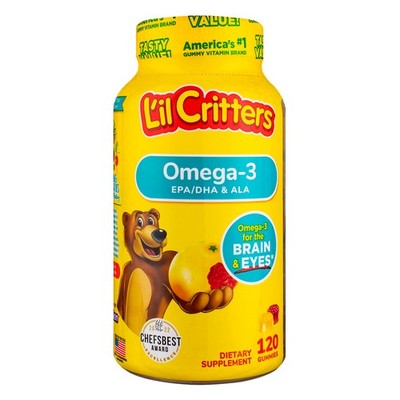 2 Pack Vitafusion L'il Critters Omega-3 DHA Gummies Dietary Supplement, Raspb...