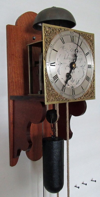 English Mid 1700s 30Hr Wall Clock by Wm B Huggin Ashwellthorpe, Norfolk, UK