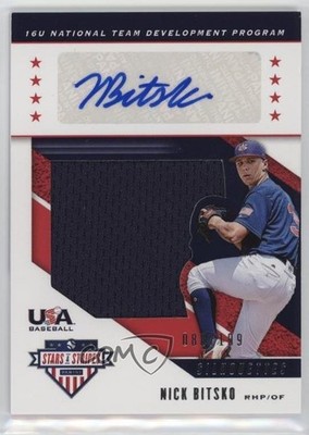 2019 Panini USA Baseball Stars & Stripes Jerseys 88/199 Nick Bitsko Auto 0hj7