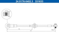 Bremsschlauch ATE 24.5176-0402.3 M10X1,5 FüR Opel Astra Caravan P10 GTC Cdti LPG