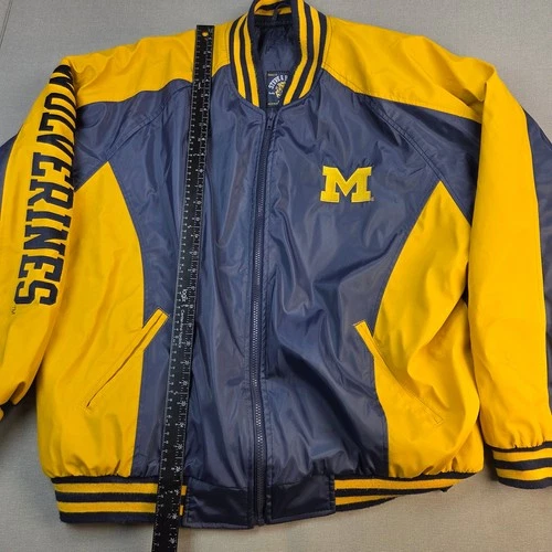 Steve & Barry's Michigan Wolverines Varsity Bomber Jacket Mens XL Navy Gold image 10