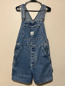 Lee Riveted Dungarees Carpenter Bib Shorts Overalls Women's Small VTG 90s