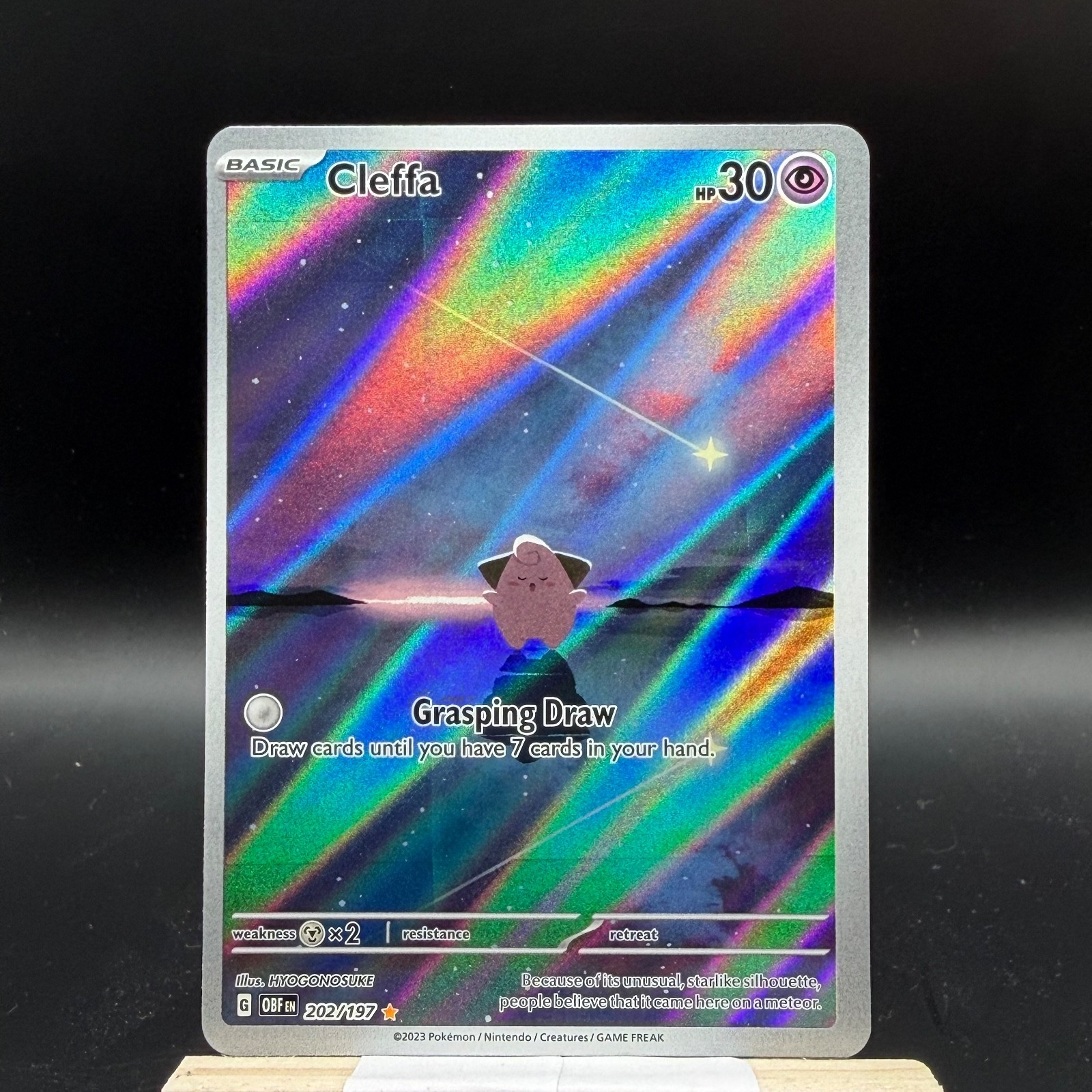 Pokemon TCG Cleffa Illustration Rare SV03: Obsidian Flames 202/197 2023 Psychic