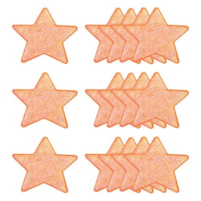 20 PCS 5x4.7 Inch Orange Sequin Star Iron On Embroidery Patches Clothing