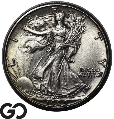 1929-D Walking Liberty Half Dollar Sharp Gem BU++ Better Date
