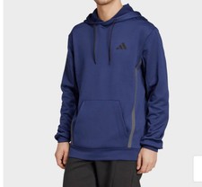 New Adidas Men's Game and Go JX5034 Size L Pullover Hoodie Navy Blue Sweatshirt