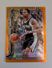 2025-26 Topps Holiday Basketball Orange Metallic Glitter DeAaron Fox #H157 /25