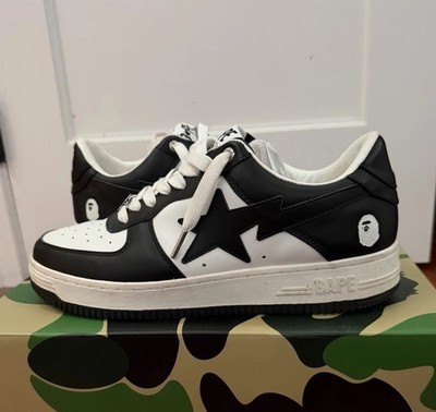 A Bathing Ape BAPE STA  Panda  Black White - Size 10
