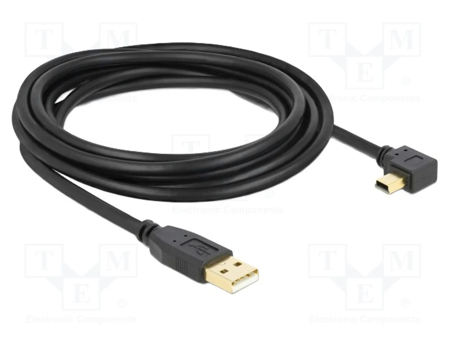 Delock - Câble USB - USB (M) vers Mini USB Type B (M) - 3 m - Connecteur coudé - Noir - Image 2