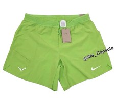 L - Nike Men's Rafa Nadal Dri-FIT ADV 7  Tennis Shorts DV2881-313 Volt 80 NWT