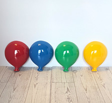 Vtg 1986 Burwood Products Balloon Wall Plaques Set of 4 Primary Colors 2782 MCM