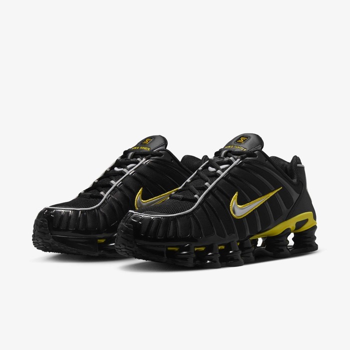 Nike Shox TL Shoe Black Dynamic Yellow Metallic Silver CN0151-002