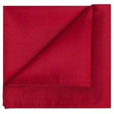 1PC/6PCS Satin Pocket Square Solid Color Handkerchief  Gift Box Red X 1