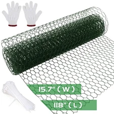 Green Chicken Wire Netting, 118 x 15.7 in Chicken Wires for Foral Arrangement...