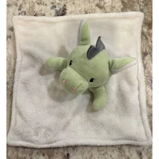 DTU Inc Dinosaur Lovey Baby Security Blanket Green Cream Off White Dragon N2