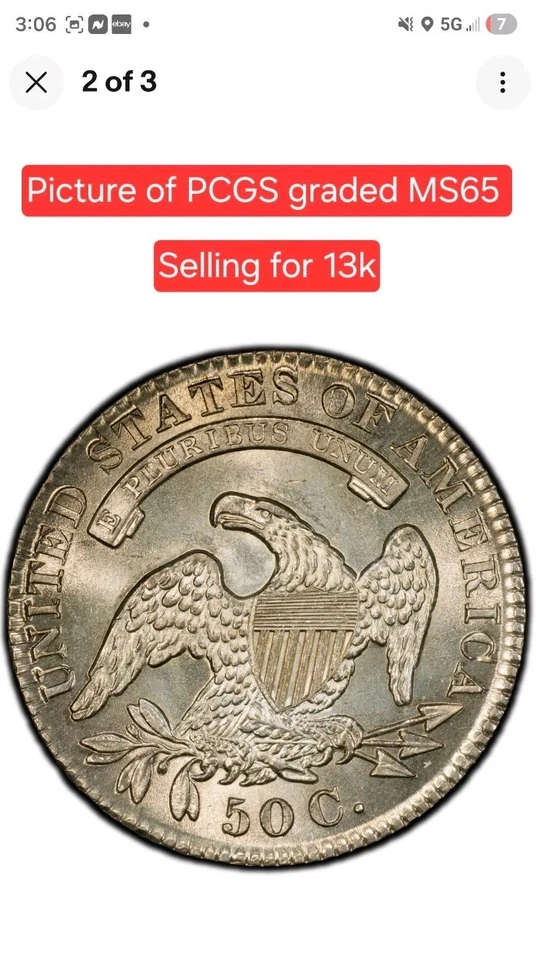 Capped Bust Never Cleaned MS65 - Image 4 of 4