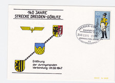 Germany Dresden Goritz 1987 Bahnpost railway stamps post card ref r20163