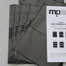 10 INSERTI A 2 SCOMPARTI TASCHE  FONDO NERO QUARTINE CARTOLINE MASTERPHIL BUSTE 