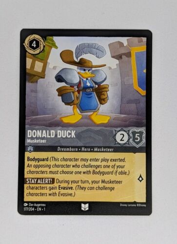 DONALD DUCK Musketeer NM-MINT 177/204 Disney Lorcana TCG non holo EN1 - Picture 1 of 1