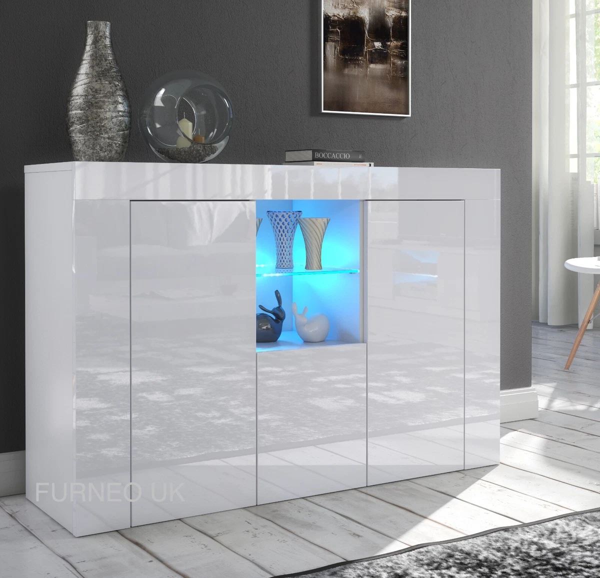 Led sale white sideboard
