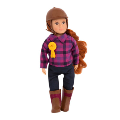 LORI Puppe Samanda Reiterin - 15 cm Stehpuppe langes rotbraunes Haar 6 tlg.