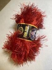 Lion Brand Fun Fur Yarn-Red, 320-113. Knitting crochet Yarn 64yards