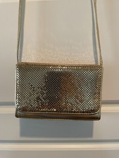 Whiting and Davis International Gold Metal Mesh Purse Crossbody Vintage
