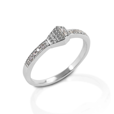 Kelly Herd Pavé Horseshoe Nail Ring - Sterling Silver