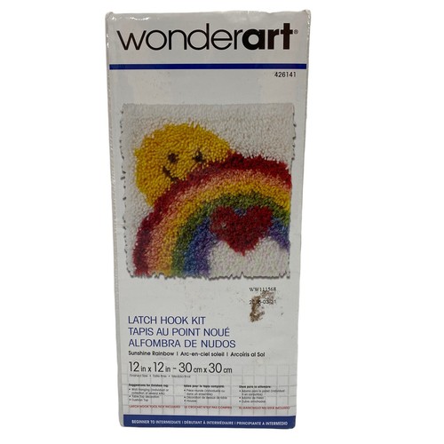 Wonderart Latch Hook Kit 12 Inch X 12 Inch Sunshine Rainbow Craft Kit Art Hobby - Picture 4 of 7