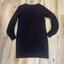 Ann Taylor Black Long Wrinkle Sleeves Sweater Dress Size Medium