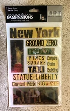 New York City Epoxy Stickers Ground Zero Liberty Empire Park Broadway Scrapbook