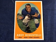 F4-4 FOOTBALL CARD - ANDY ROBUSTELLI NEW YORK GIANTS - 1958 TOPPS - CARD #15