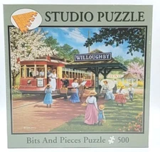 Studio Puzzle Bits and Pieces Trolley Car Stop 500 Piece Jigsaw Puzzle BRAND NEW
