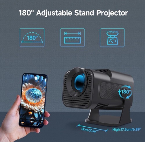 Mini Projector 4K, 720 Native TV 11.0 Smart Portable Projector 5.0 Bluetooth 🔥 - Picture 5 of 19