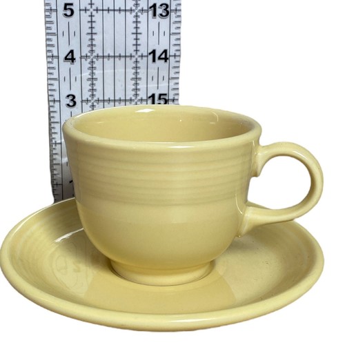 Fiestaware Sunflower Yellow Teacup & Saucer π» Retired Fiesta 2001 π USA-Made - Picture 2 of 3