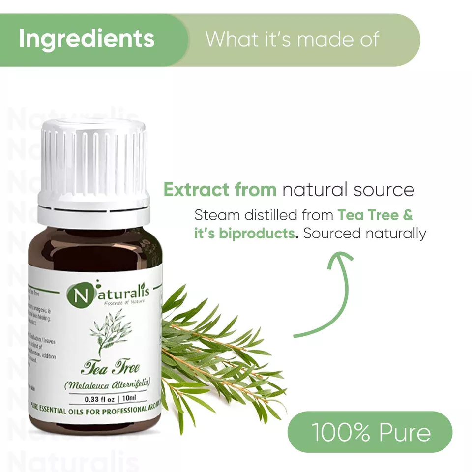 Naturalis Essence Tea Tree Essential Oil For Acne Pimples Scars Skin, Face, Hair - Image 3 of 3