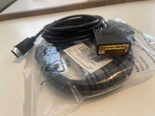 DisplayPort to DVI-D Dual Link 2m Display Port DP M/M Cable Adapter Black - Picture 1 of 4