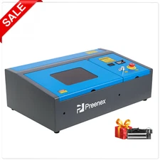 Preenex 8x12 40W CO2 Laser Marker Engraver Red Dot Guidance with Rotary Axis