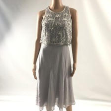 ASOS Women's Delicate Embellished Sleeveless Midi Dress Size 4 Lilac Purple New