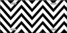 Black Chevron Customizable Metal Novelty License Plate Tag