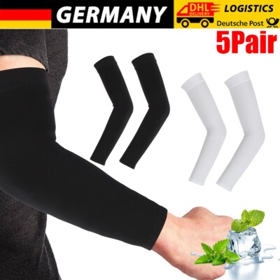 5 Paar Ärmel Sonnencreme Arm Sleeves UV Schutz Armlinge Sportschutz Kompression