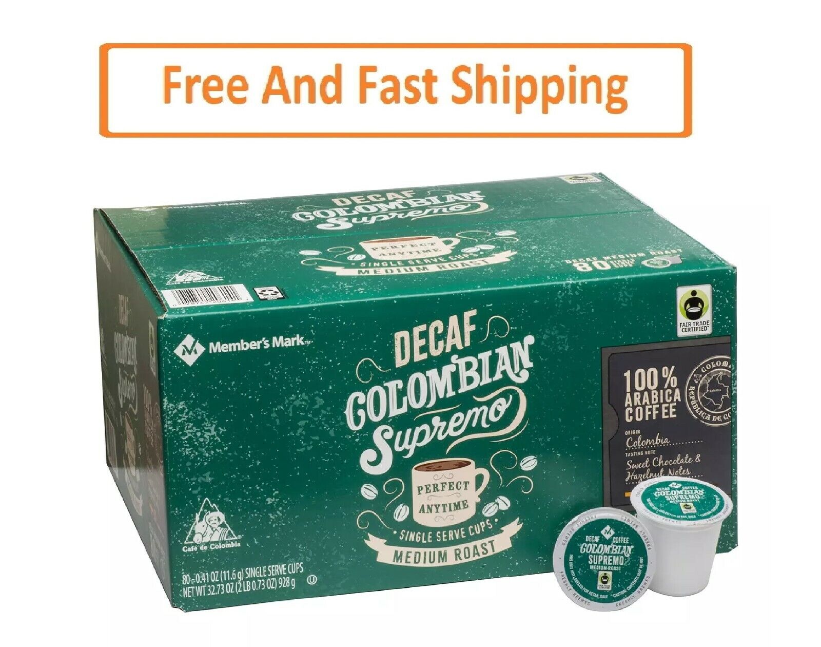 Member's Mark Decaffeinated Colombian Coffee, Single-Serve Cups