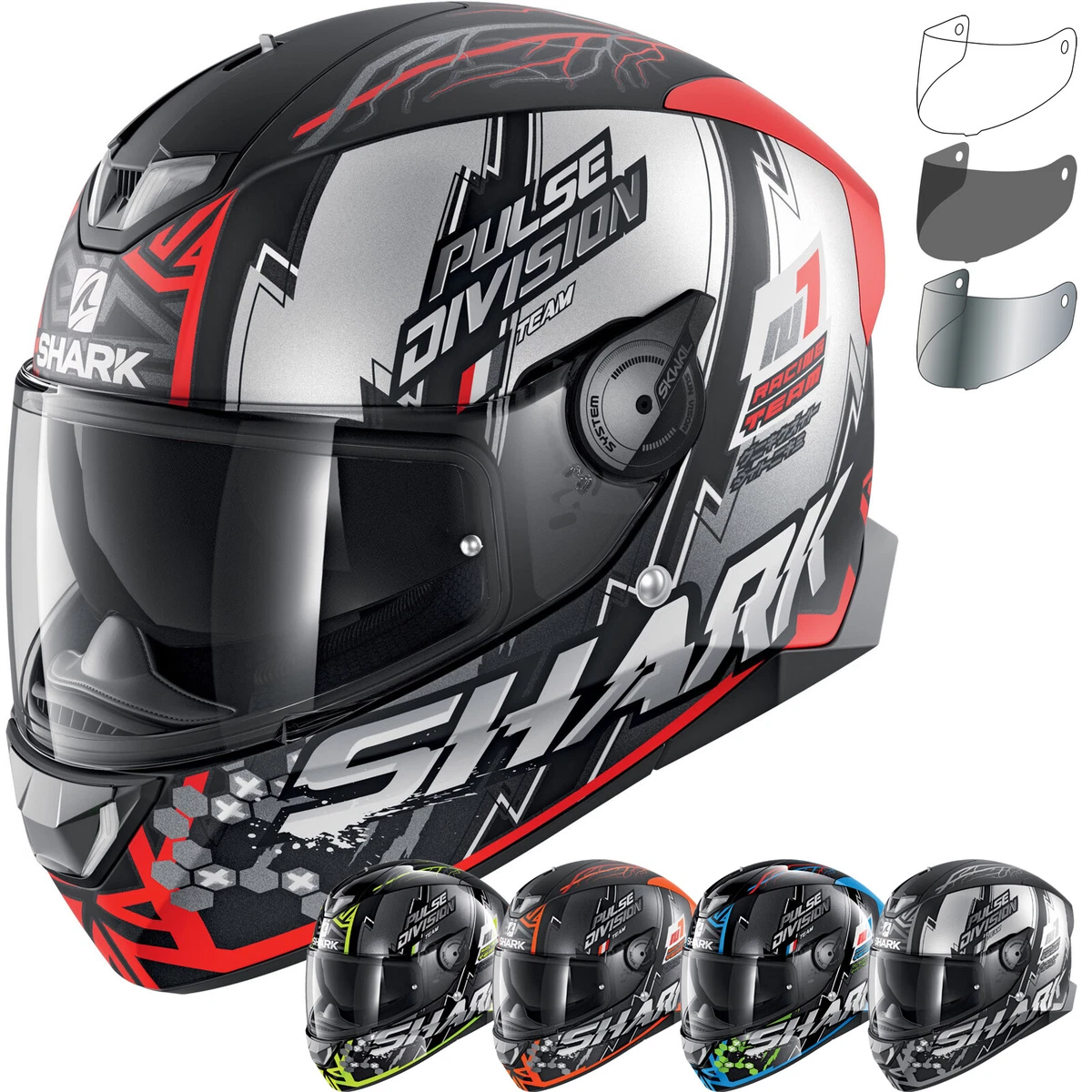 Casco y visera de motocicleta Shark Skwal 2.2 Noxxys luces LED blancas ACU bicic