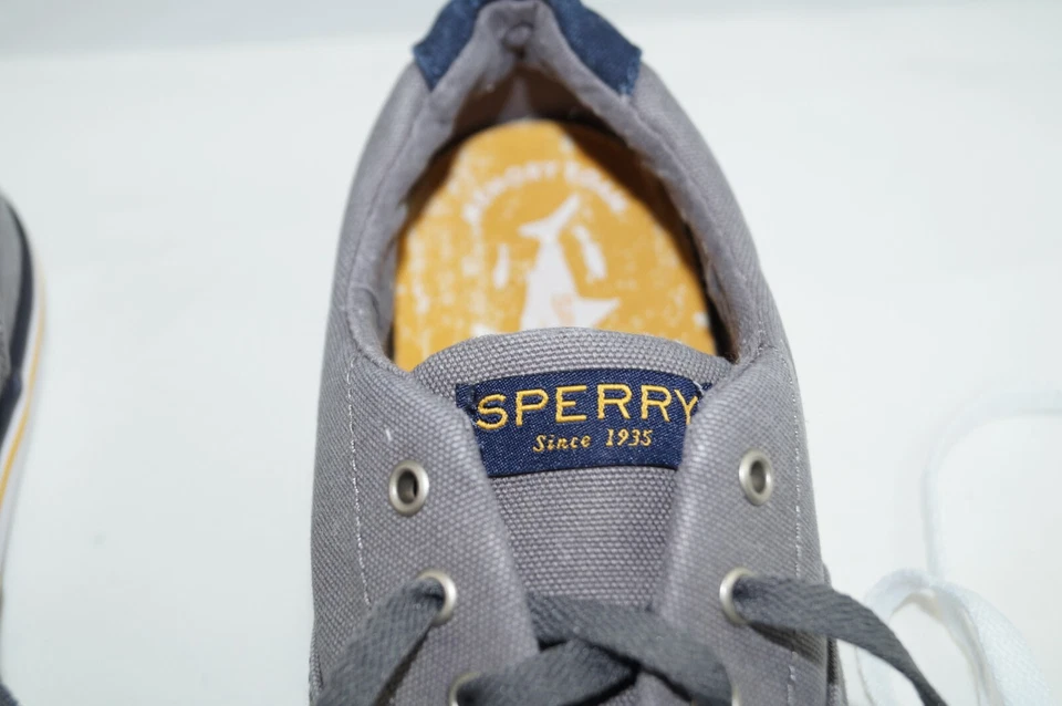 Sperry Striper II Since 1935 EU 37 US 5M JUGENDSCHUHE Grau Canvas - Bild 3 von 4