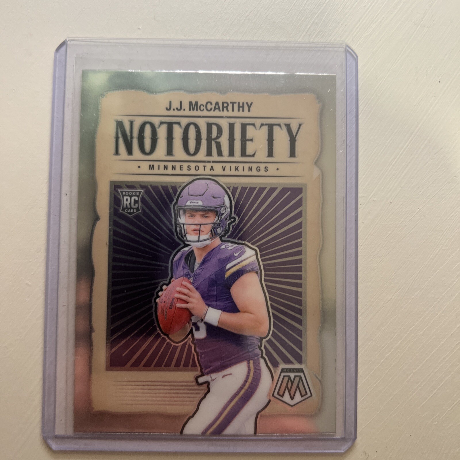 JJ MCCARTHY RC 2024 Panini Mosaic Notoriety Silver Mosaic Prizm #21 Vikings
