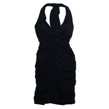 Emerald Sundae Women’s S Black Ruched Halter Cocktail Party Dress