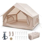 Inflatable Camping Tent for 4-6 Person Waterproof Blow Up Tent with Hand Pump
